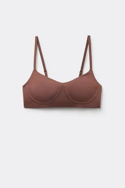 Tezenis Reggiseno Balconcino Taglio Vivo Natural Lifting Donna Marrone