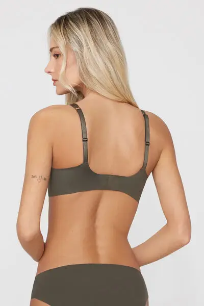 Reggiseno Natural Lifting Triangolo Taglio Vivo Donna Verde miniatura 5