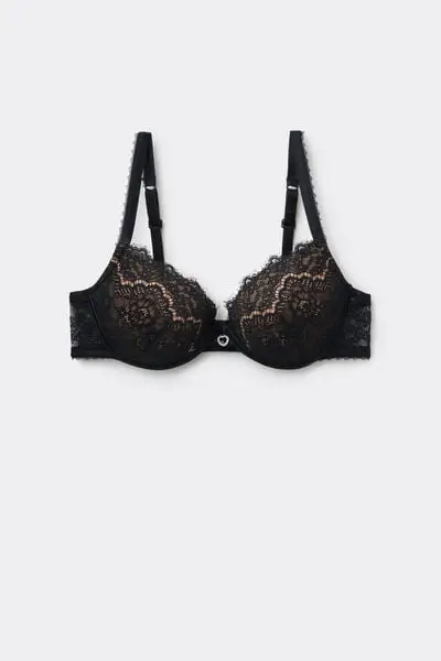 Tezenis Reggiseno Push-Up Athens Dark Romance Donna Nero