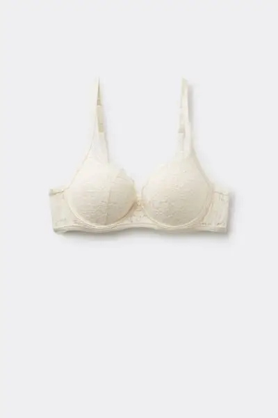 Tezenis Reggiseno Push-Up Imbottito Berlin Ivory Bloom Donna Bianco