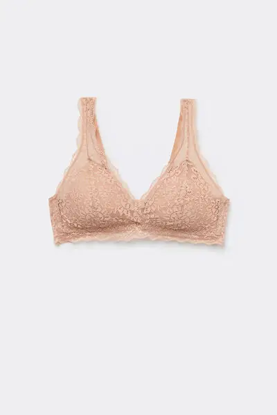 Tezenis Reggiseno Triangolo in Pizzo Riciclato Havana Donna Naturale
