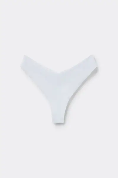 Slip Brasiliano Sgambato Taglio Vivo in Microfibra Donna Bianco