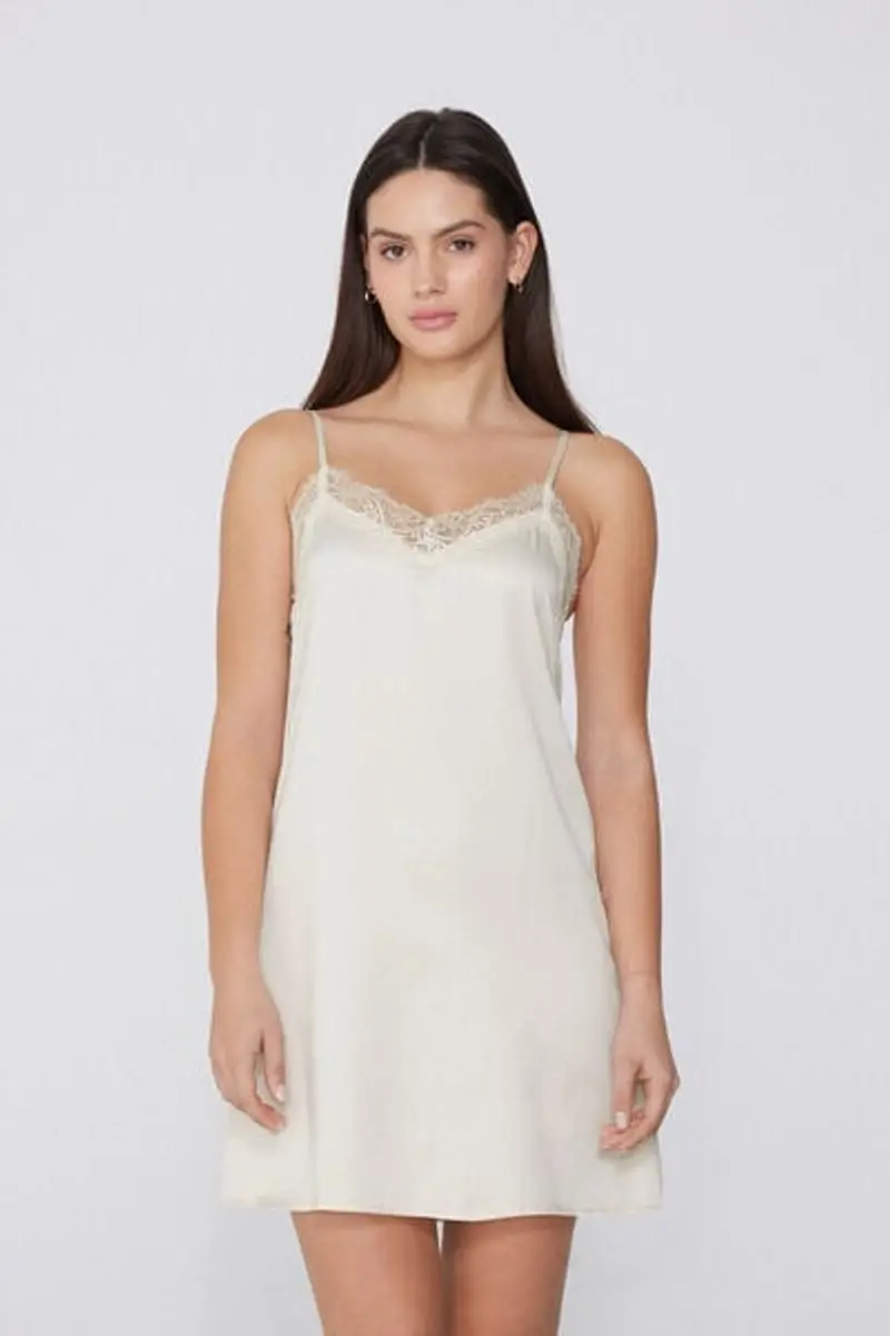 Tezenis Sottoveste Raso e Pizzo Donna Avorio