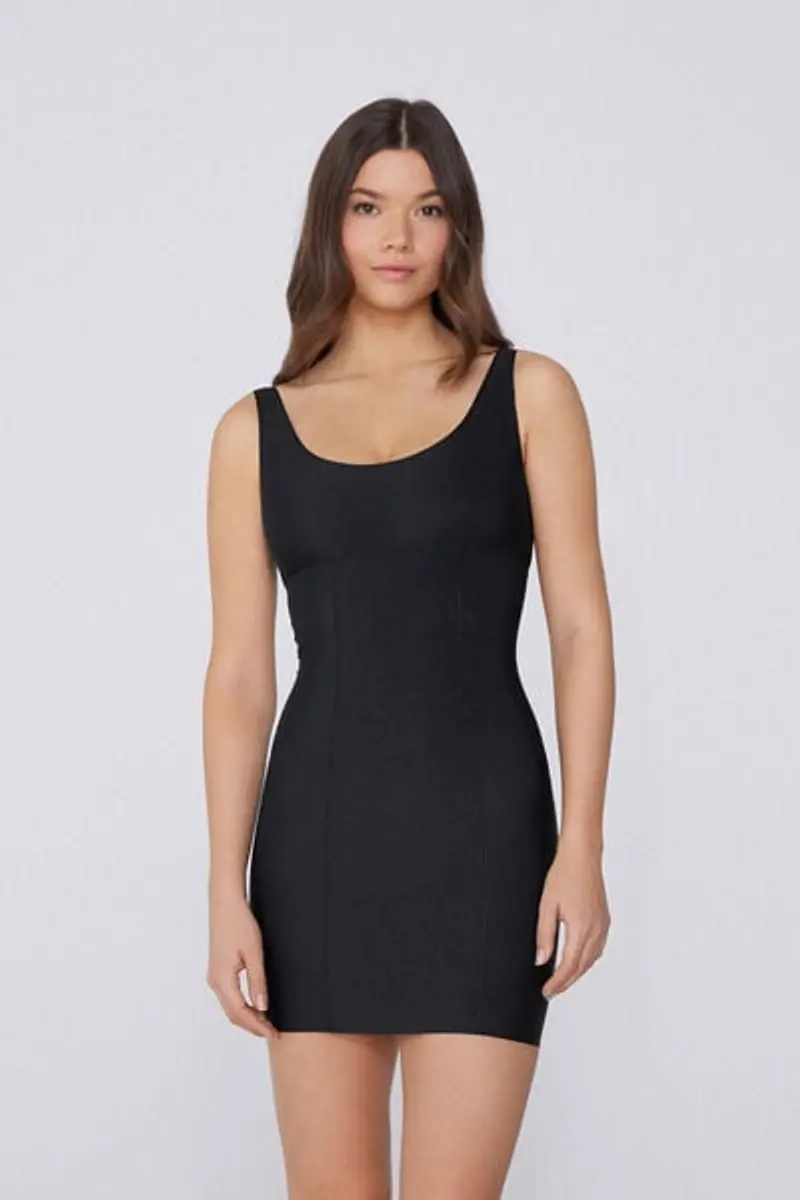 Tezenis Sottoveste Shaping a Taglio Vivo Donna Nero