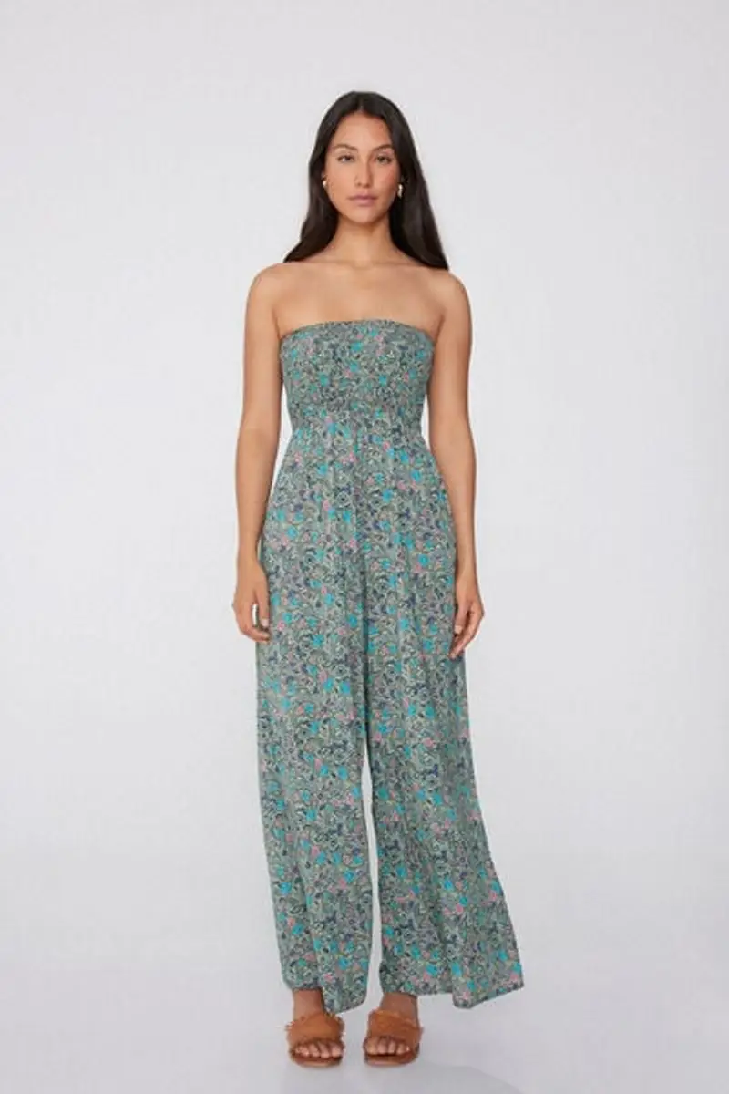 Tezenis Tuta Lunga Fascia Punto Smock Viscosa Donna Azzurro