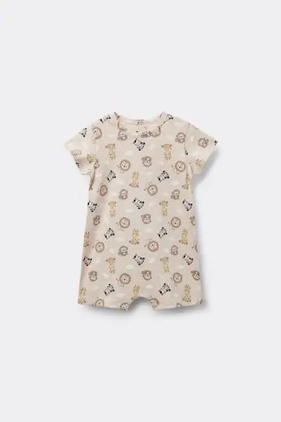 Tezenis Tutina Corta Bebè Mezza Manica Cotone Marrone (74 cm)