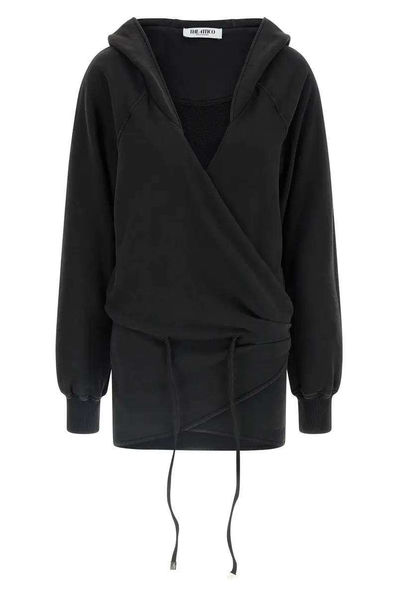 THE ATTICO Abito Con Cappuccio Nero