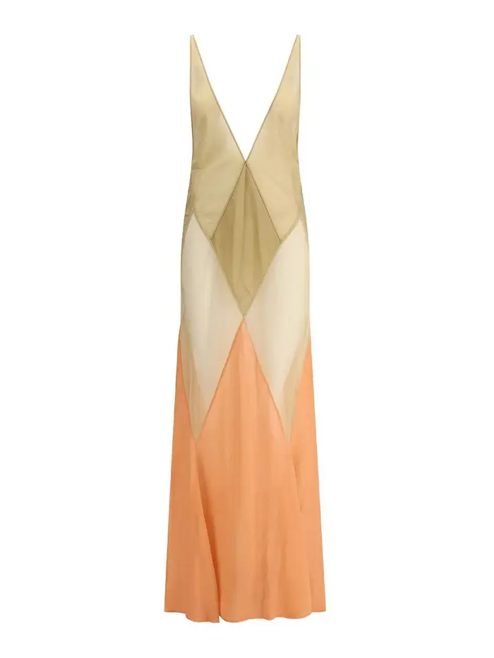 The Attico Abito di tulle a sabbia lunga Beige