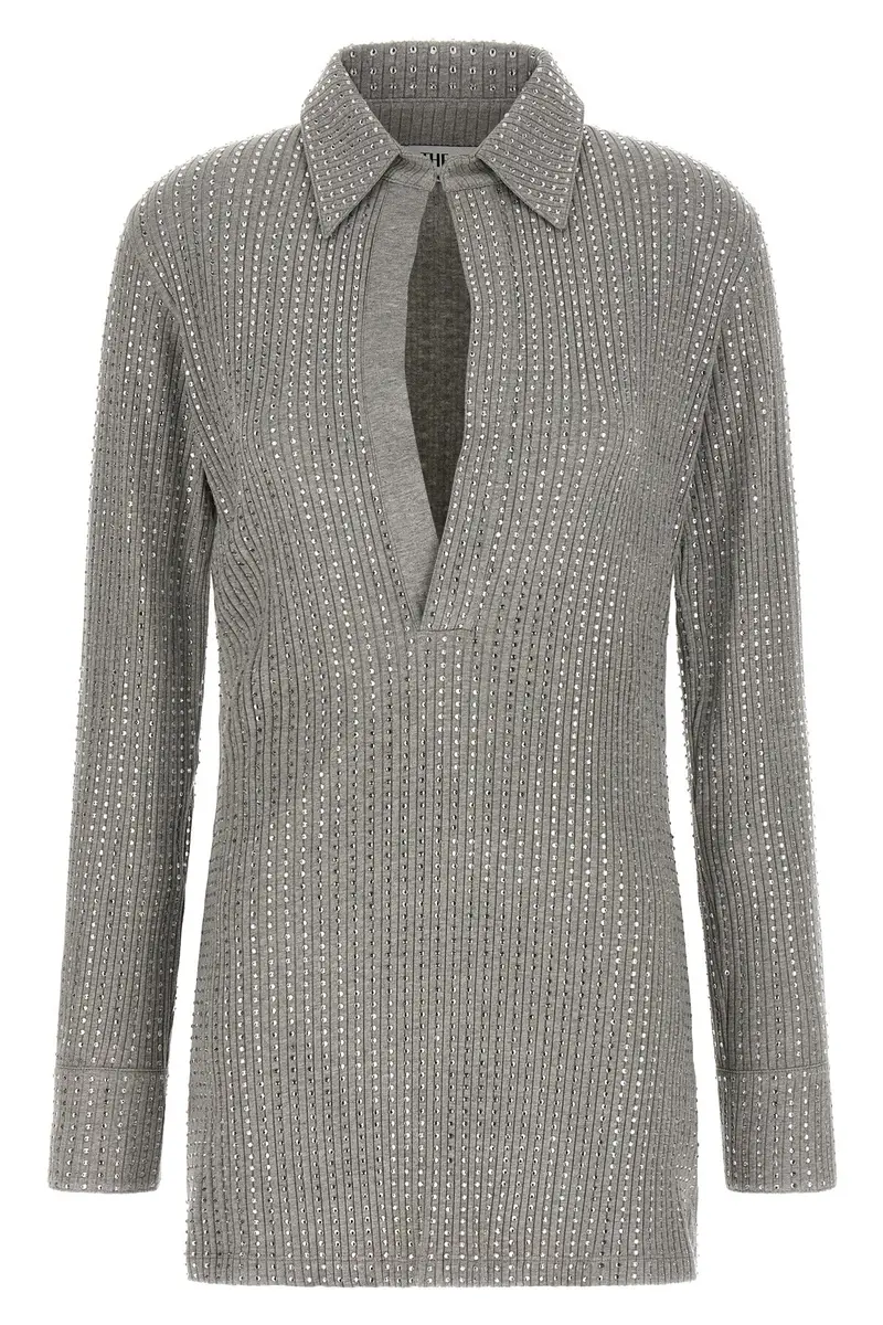 THE ATTICO Abito Strass Grigio