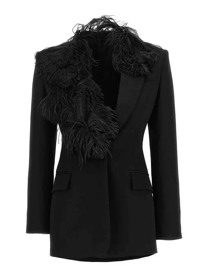 The Attico Blazer di piume Nero