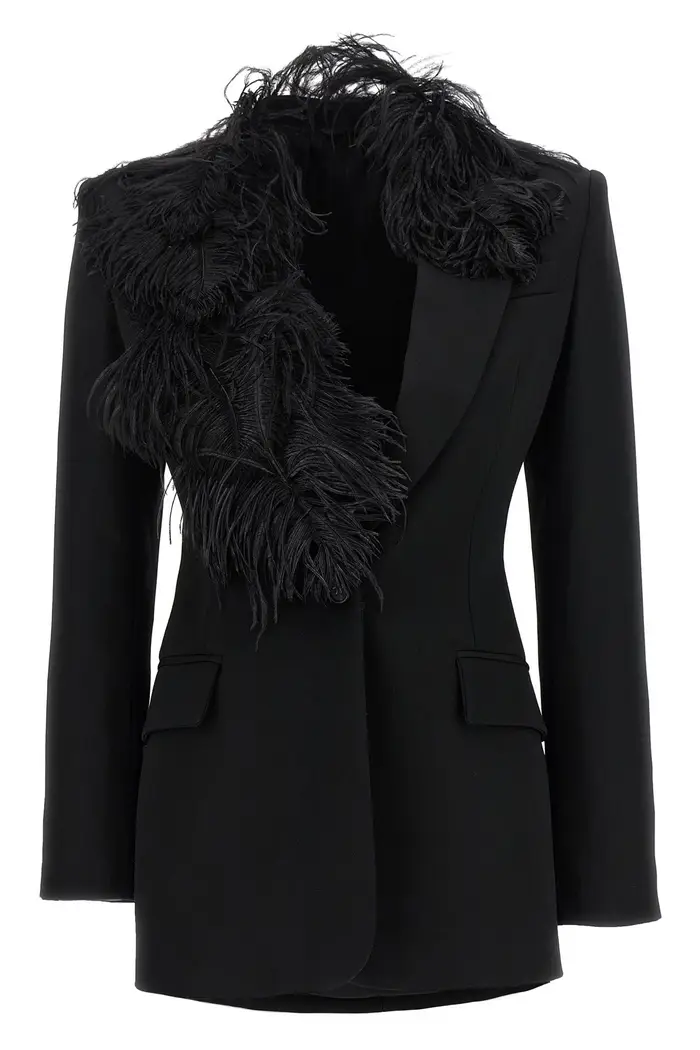 THE ATTICO Blazer Piume Nero