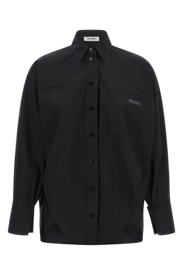 THE ATTICO Camicia Orlo Sagomato Nero