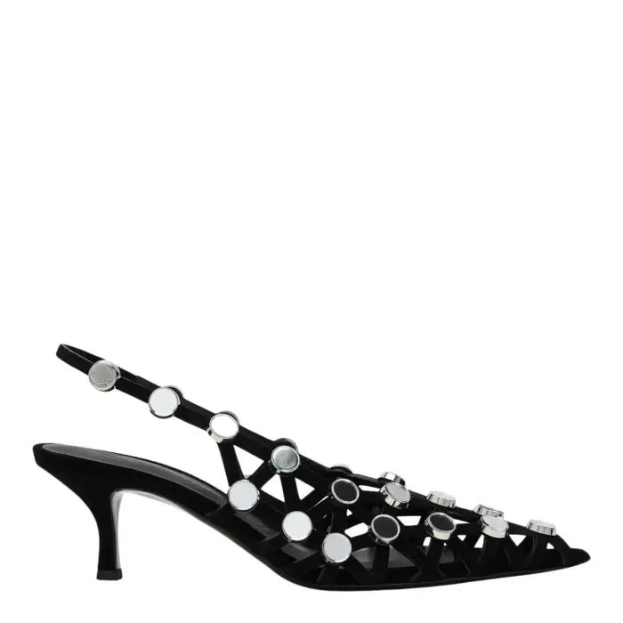 The Attico Décolleté Grid Slingback Noir