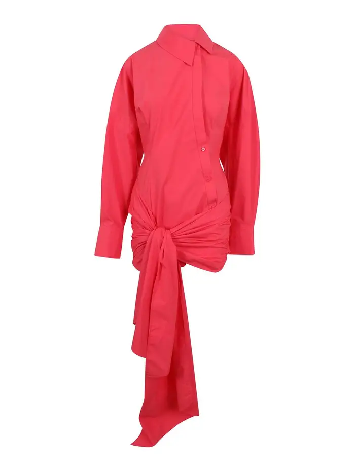 The Attico Mini abito camicia con nodo Rosa