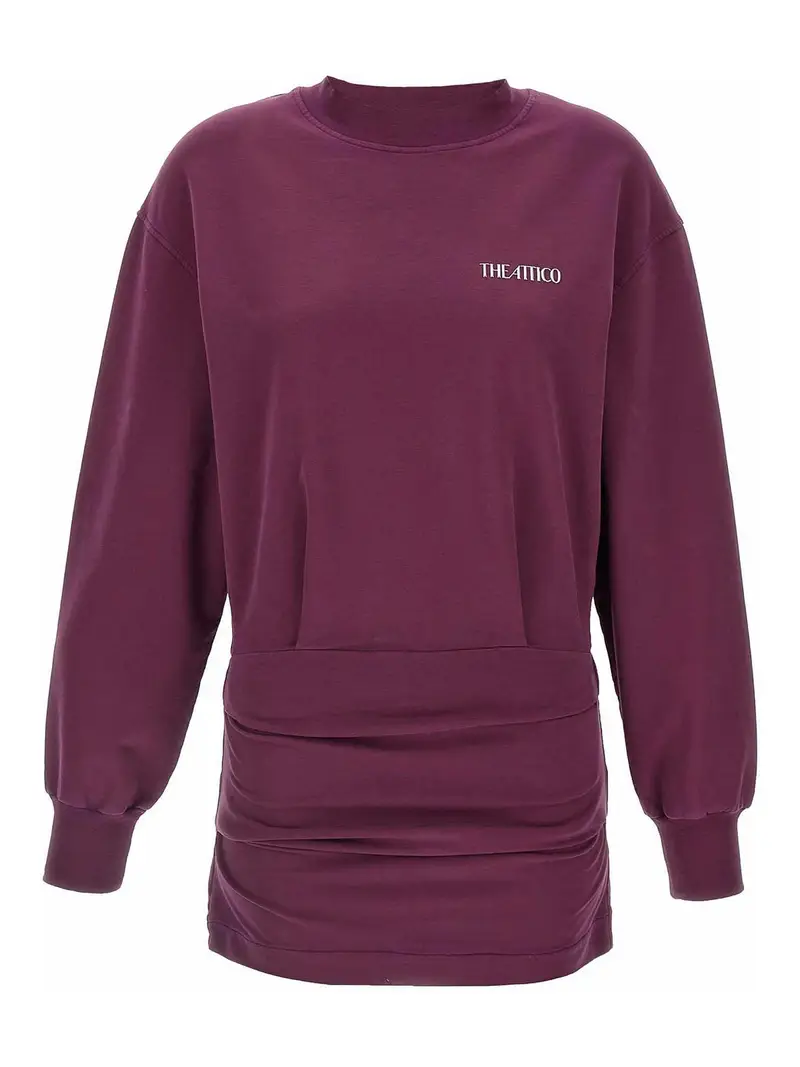 The Attico Mini abito drappeggiato Rosso Scuro