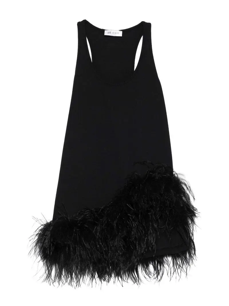 The Attico MiniVestito piumato Nero