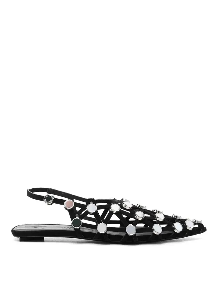 The Attico Sandali slingback a griglia Nero