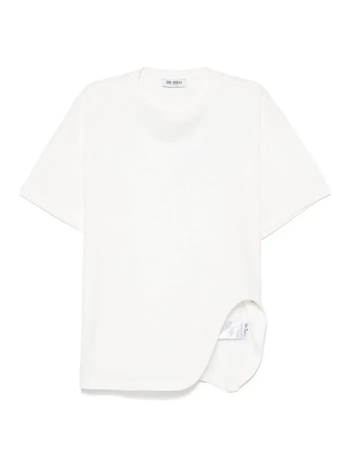 The Attico T-shirt asimmetrica in cotone Bianco