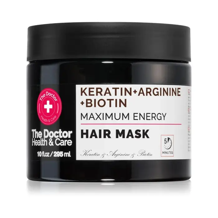 The doctor Keratin + Arginine + Biotin Maximum Energy maschera alla keratina per capelli 295 ml