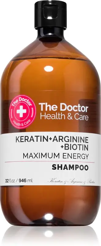 The doctor Keratin + Arginine + Biotin Maximum Energy shampoo alla keratina per capelli più forti e luminosi 946 ml