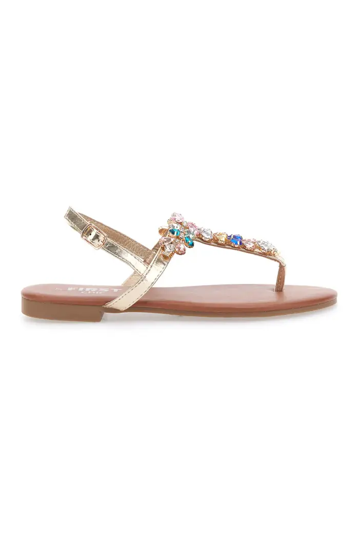 Sandali Oro con Strass The First Chic PRE3008 [PLATINO]