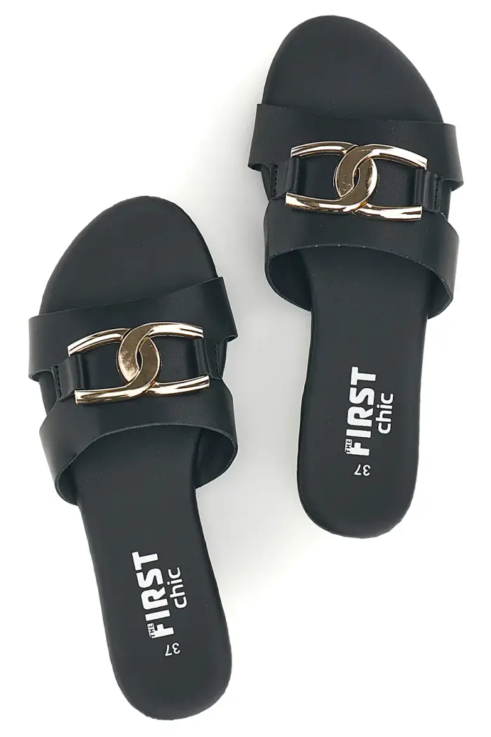 Ciabatte nere con morsetto The first PREA1310 [NERO]