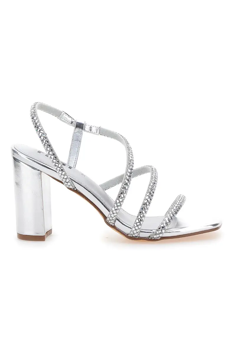 THE FIRST Sandali Argento Con Cinturino e Dettagli Brillanti 255 [ARGENTO]