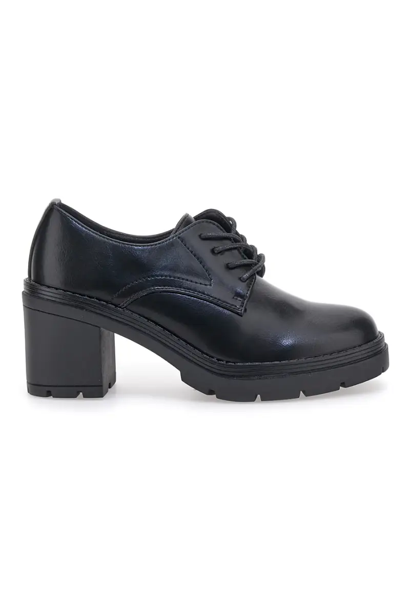 THE FIRST Stringate nere con tacco a blocco 477 [NERO]