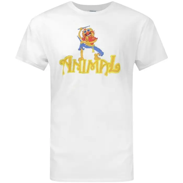 The Muppets T-shirts a maniche lunghe Animal Drummer Bianco