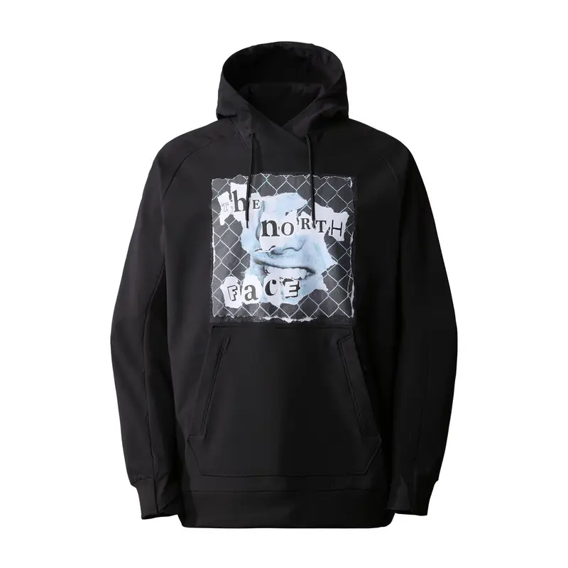 The North Face FELPA CON CAPPUCCIO PRINTED TEKNO LOGO Nero
