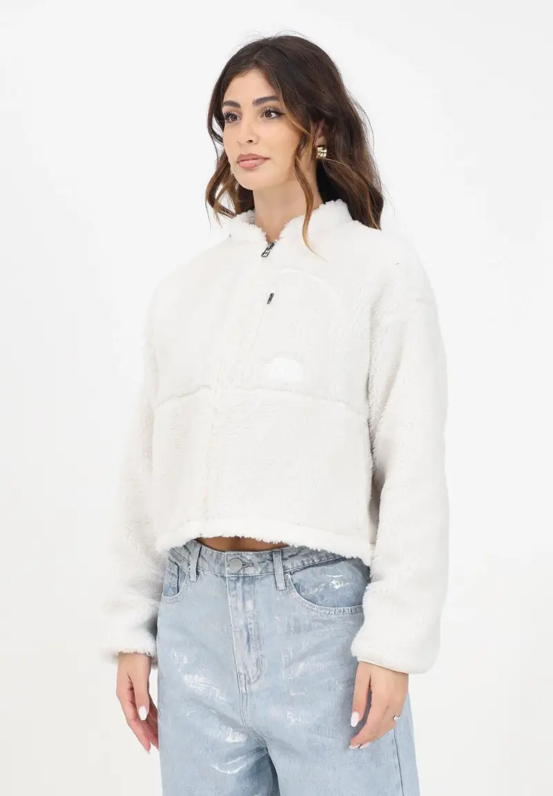 Felpa con zip Extreme Pile bianca da donna