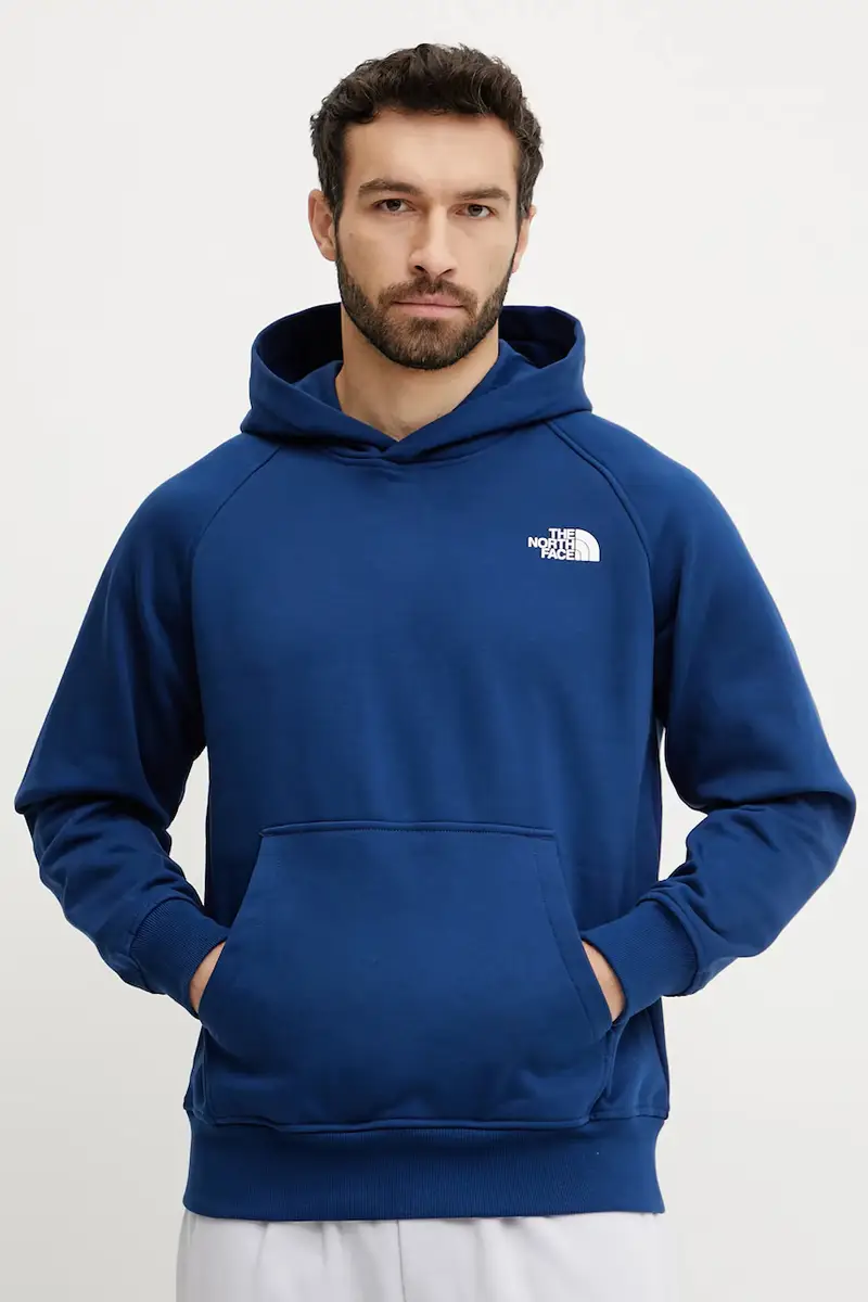 The North Face felpa Raglan Redbox uomo colore blu con cappuccio NF0A89F9H4B1