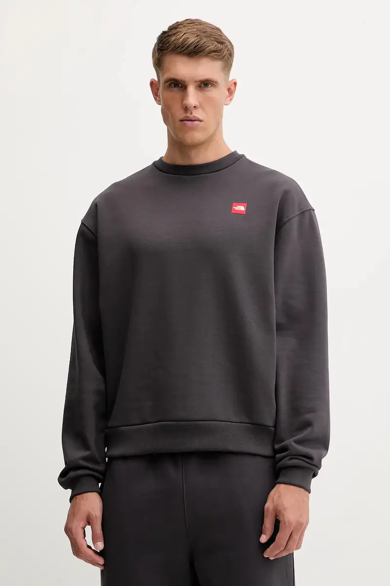 The North Face felpa Redbox uomo colore grigio con applicazione NF0A8EG10SA1