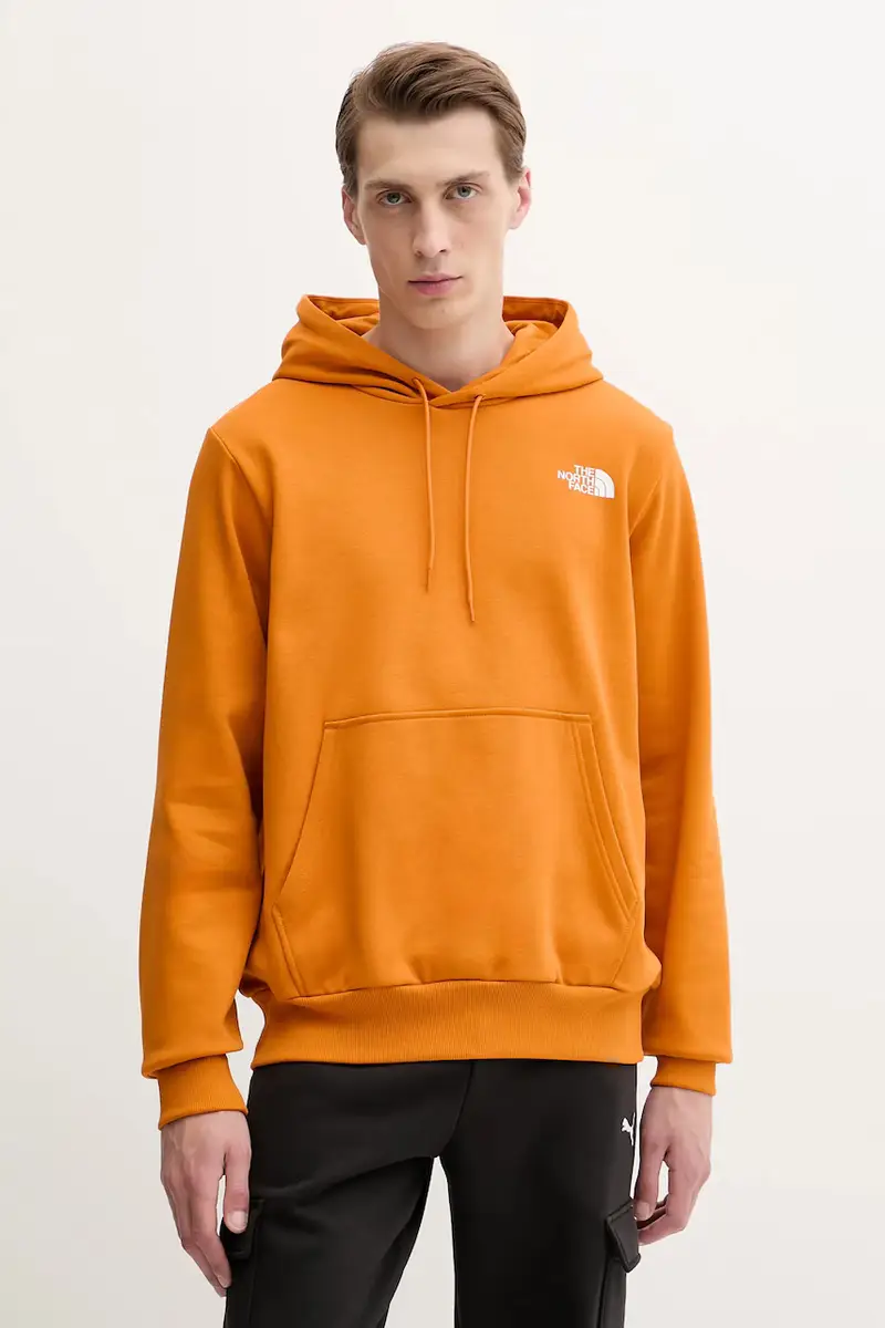The North Face felpa Simple Dome uomo colore arancione con cappuccio NF0A89FCBRO1