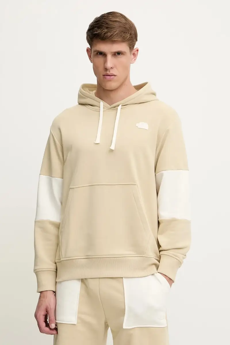 The North Face felpa Terry Relaxed colore beige con cappuccio NF0A8C2B3X41