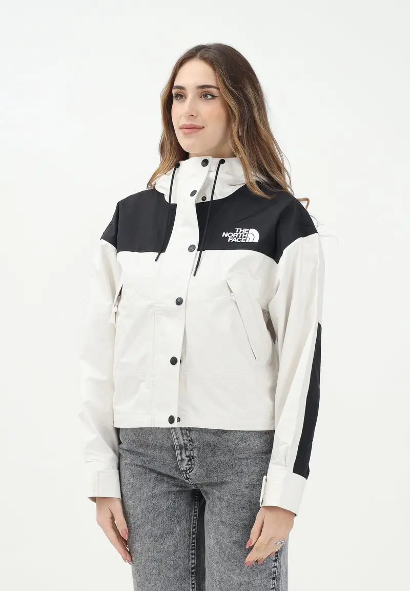 The North Face Giacca a vento Mountain Mono nera e panna da donna