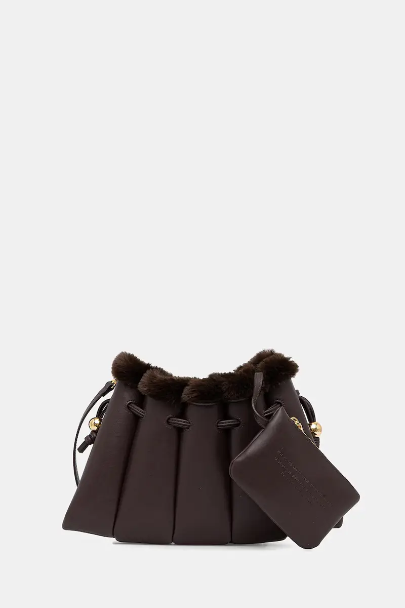 Themoire borsetta Marrone