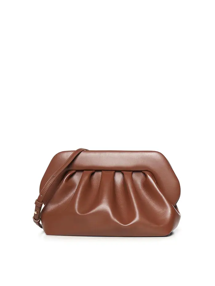 Themoirè Pochette in Tessuto Bios Vegan Marrone
