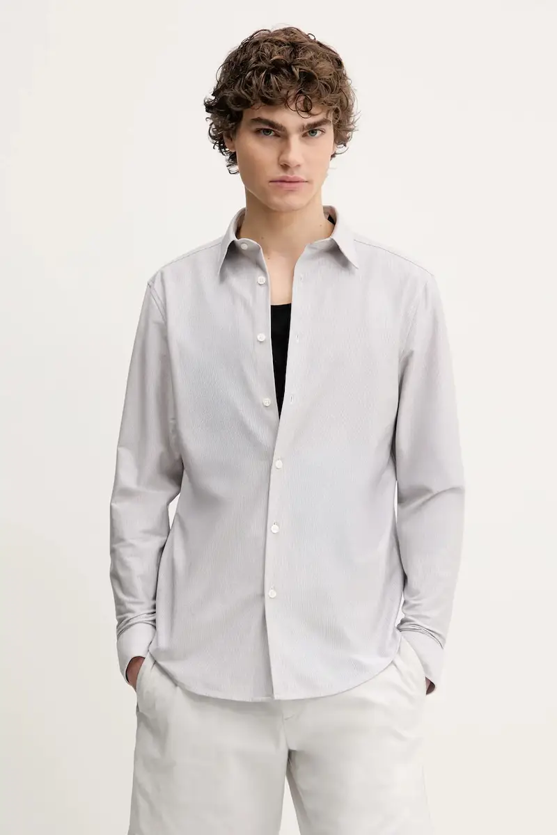 Theory camicia uomo colore grigio O0794502