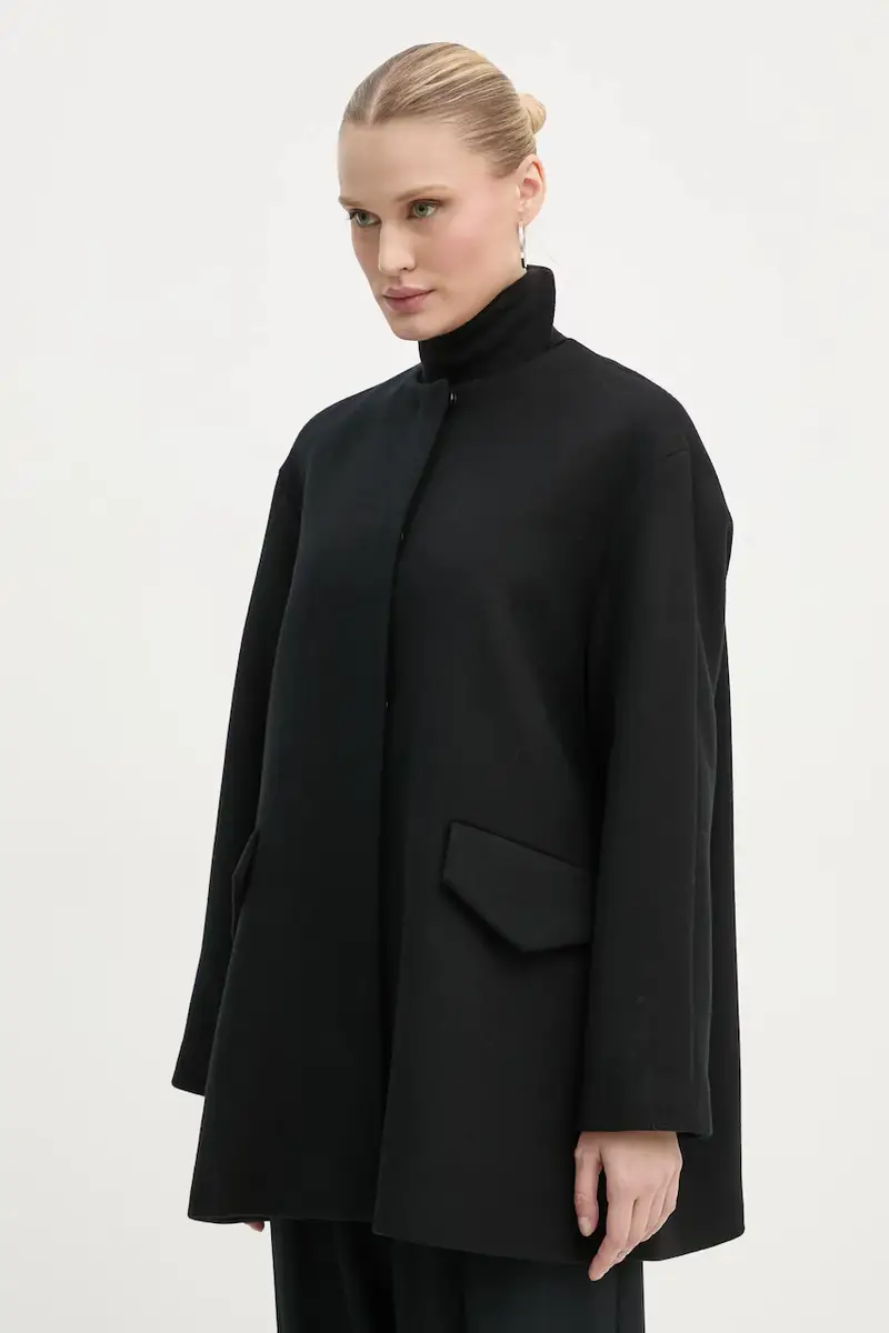 Theory cappotto in lana colore nero O0901405