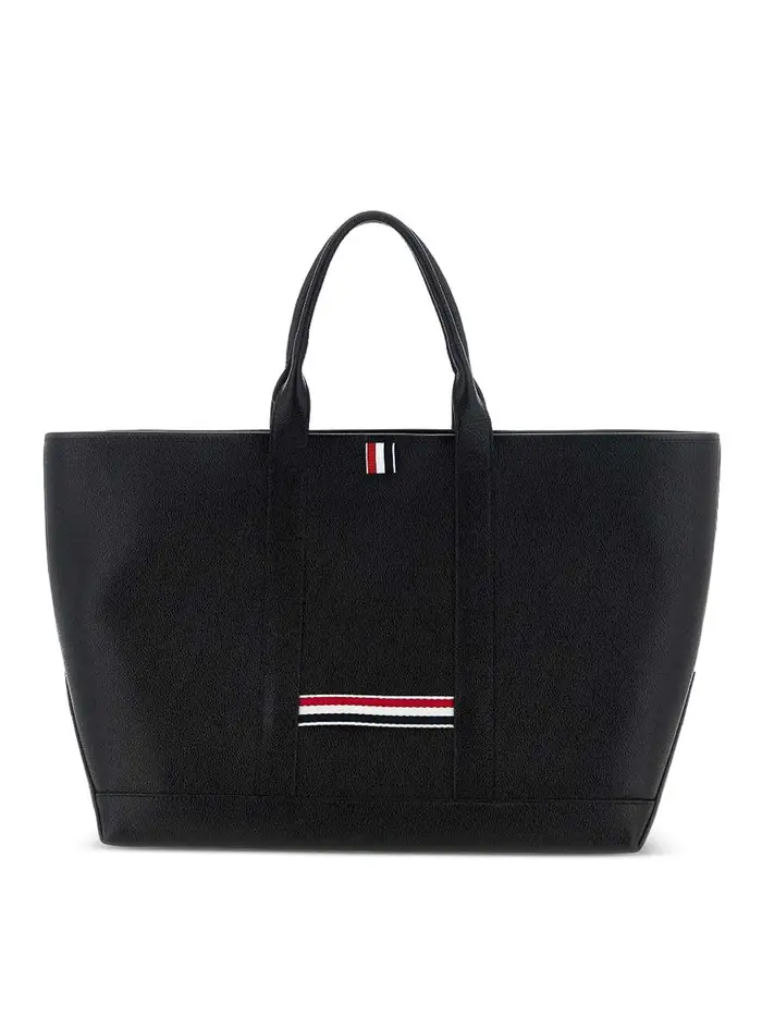 Thom Browne Borsa tote media in pelle Nero