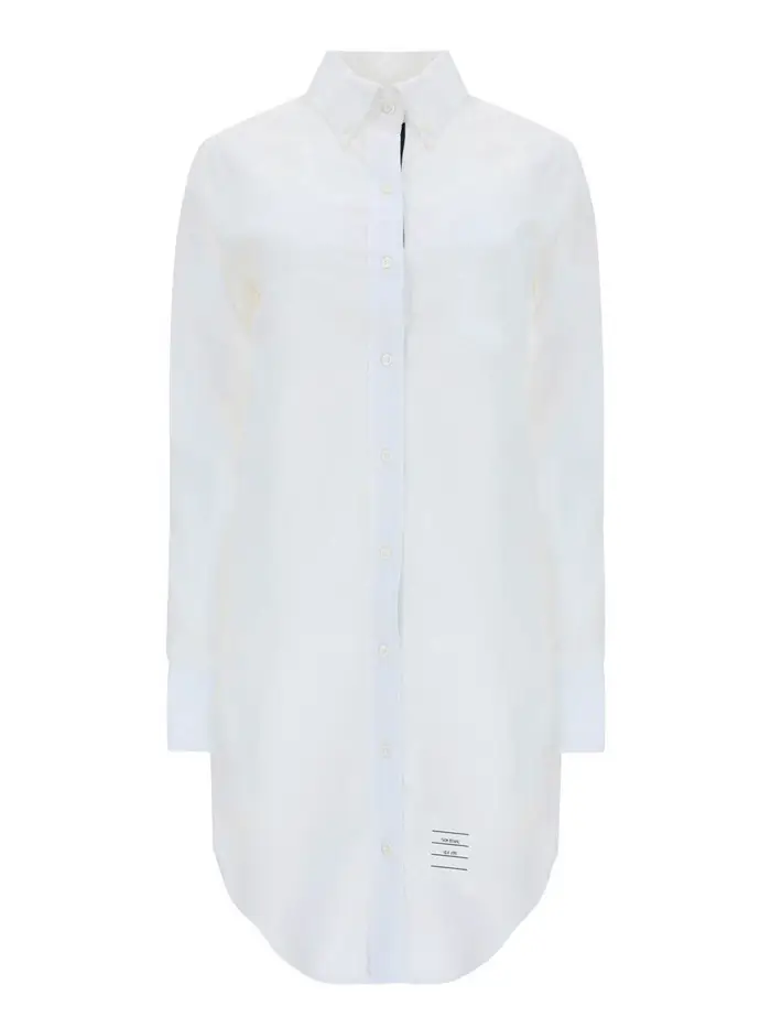 Thom Browne Camicia lunga in cotone Bianco