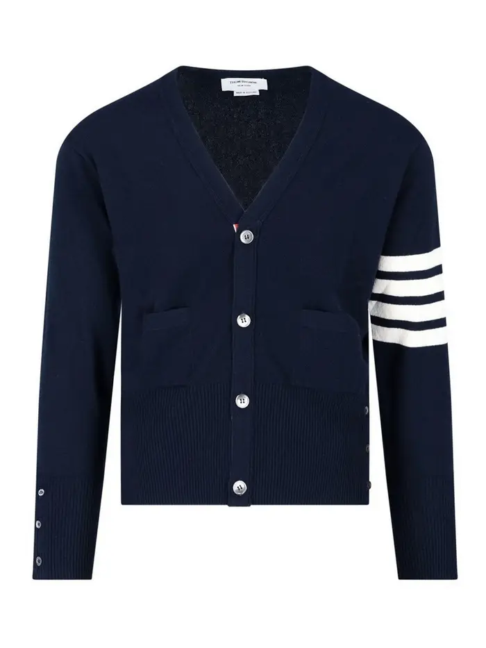 Thom Browne Cardigan 4-bar in cashmere Blu