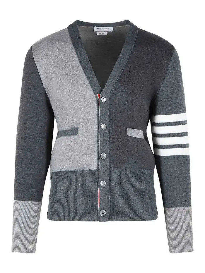 Thom Browne Cardigan in lana merino mista Grigio