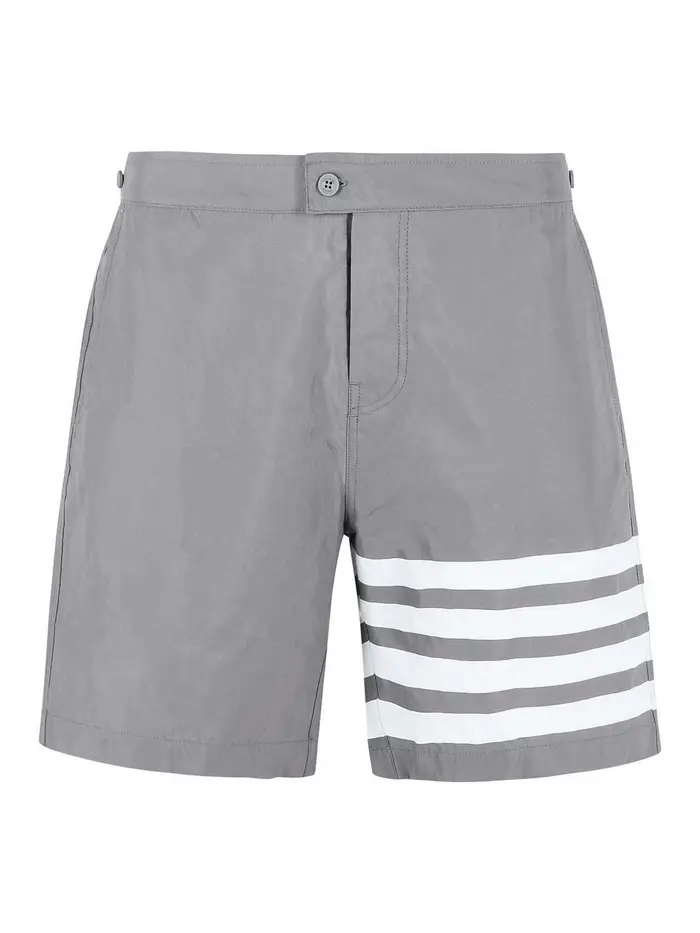 Thom Browne Costume da bagno Swim Tech in nylon grigio