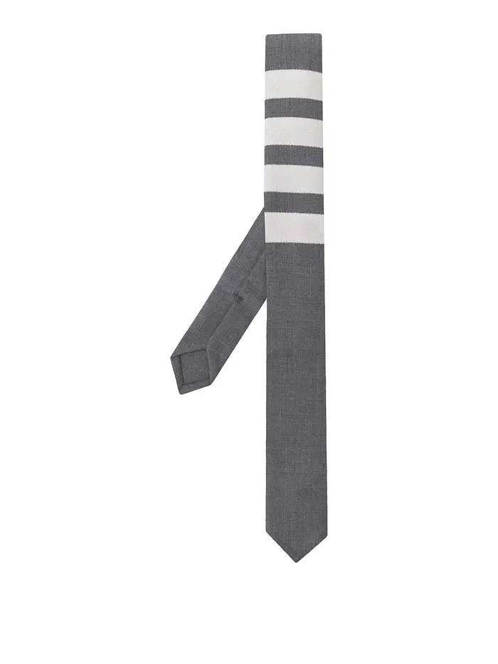 Thom Browne Cravatta a trama semplice a 4 barre Grigio
