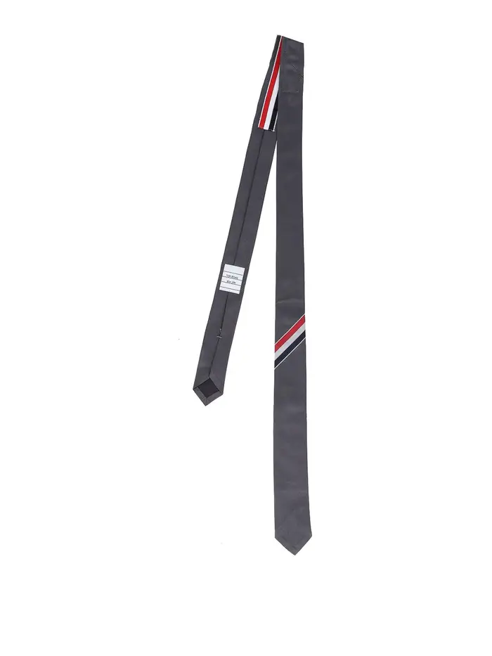 Thom Browne Cravatta Dettaglio Righe Grigio