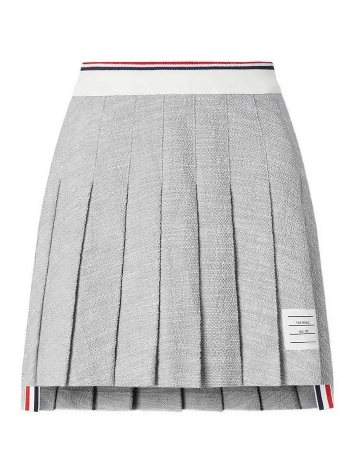 Thom Browne Minigonna in cotone Grigio Chiaro