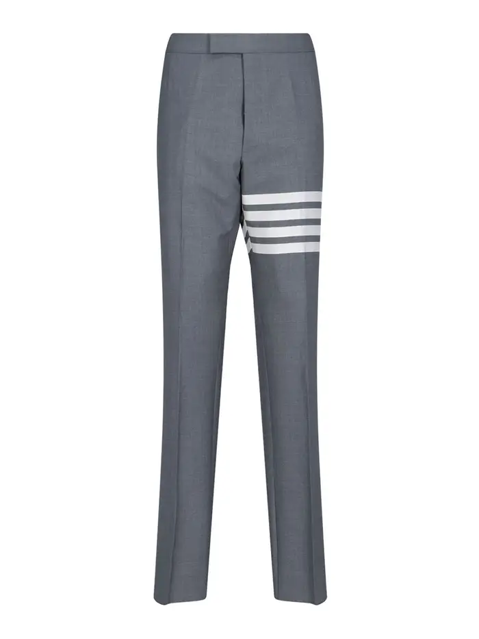 Thom Browne Pantaloni 4-bar in lana Grigio