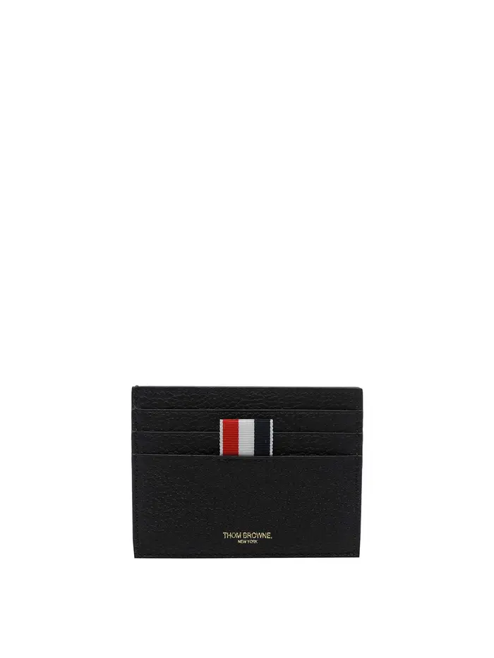 Thom Browne Portacarte singolo con logo Nero